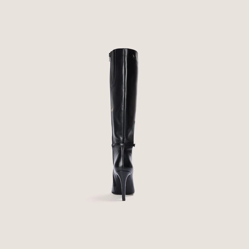 Bottes Hautes en Cuir Juni - Noir