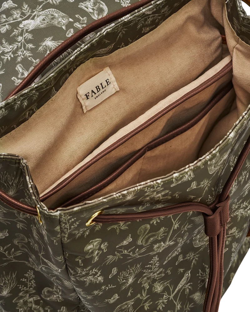 Flora Orla Scene Print Backpack in Khaki