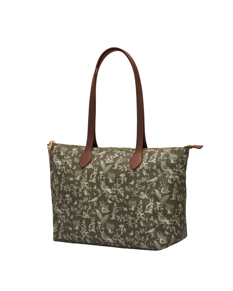 Edith Orla Scene Print Tote Bag in Khaki
