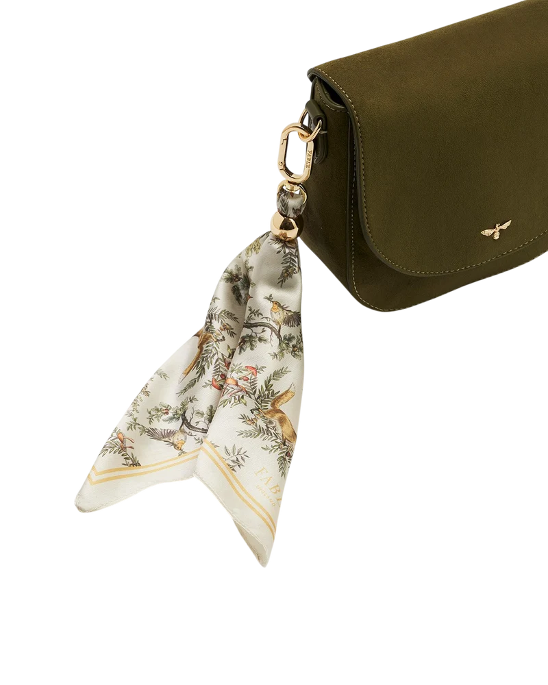 Beth Faux Suede Saddle Bag in Khaki
