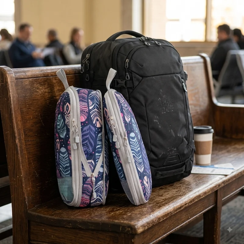 Sac Rangement pour Voyage | Motif Plumes Compressible