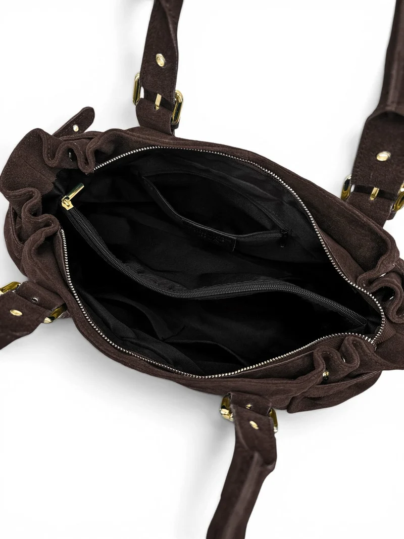 Sac bowling en daim New PRINCESS SUEDE XL Chocolat