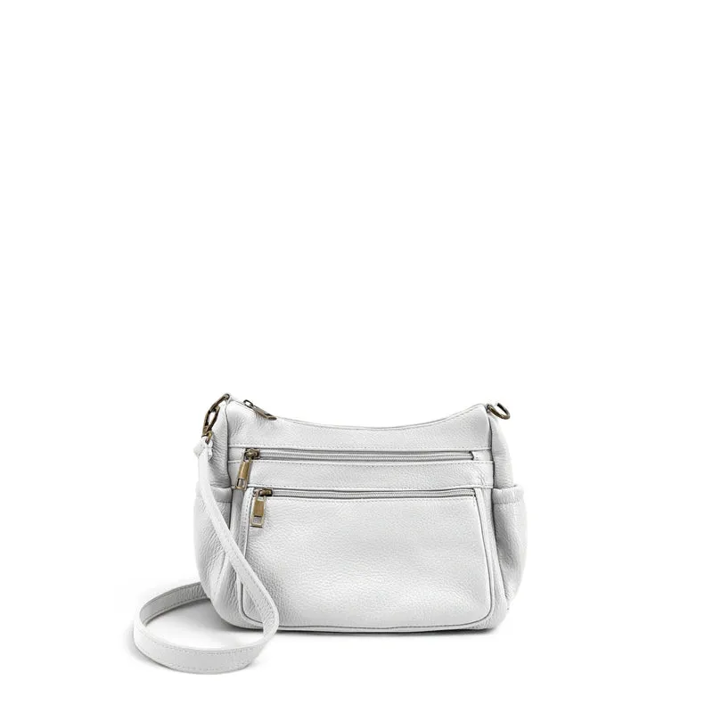 Sac à main en cuir grainé BROOKLYN Blanc