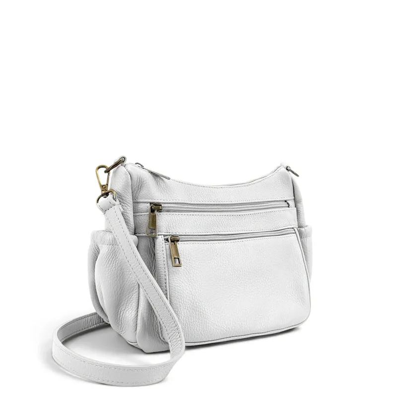 Sac à main en cuir grainé BROOKLYN Blanc