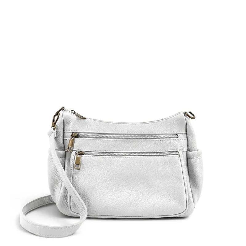 Sac à main en cuir grainé BROOKLYN Blanc