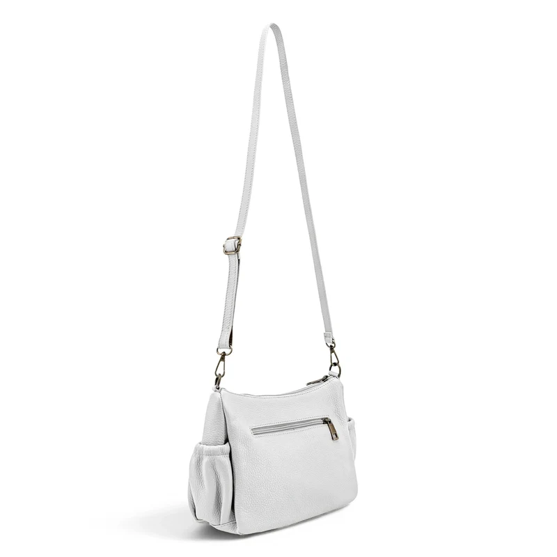 Sac à main en cuir grainé BROOKLYN Blanc