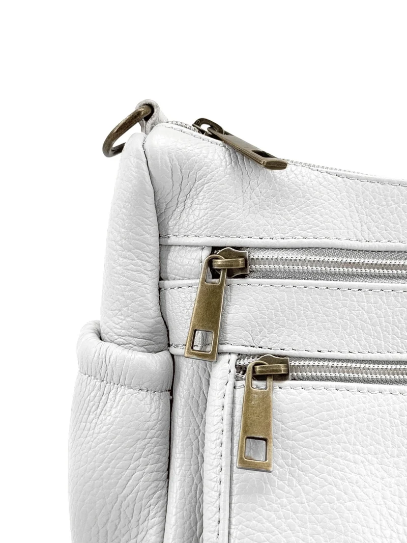 Sac à main en cuir grainé BROOKLYN Blanc