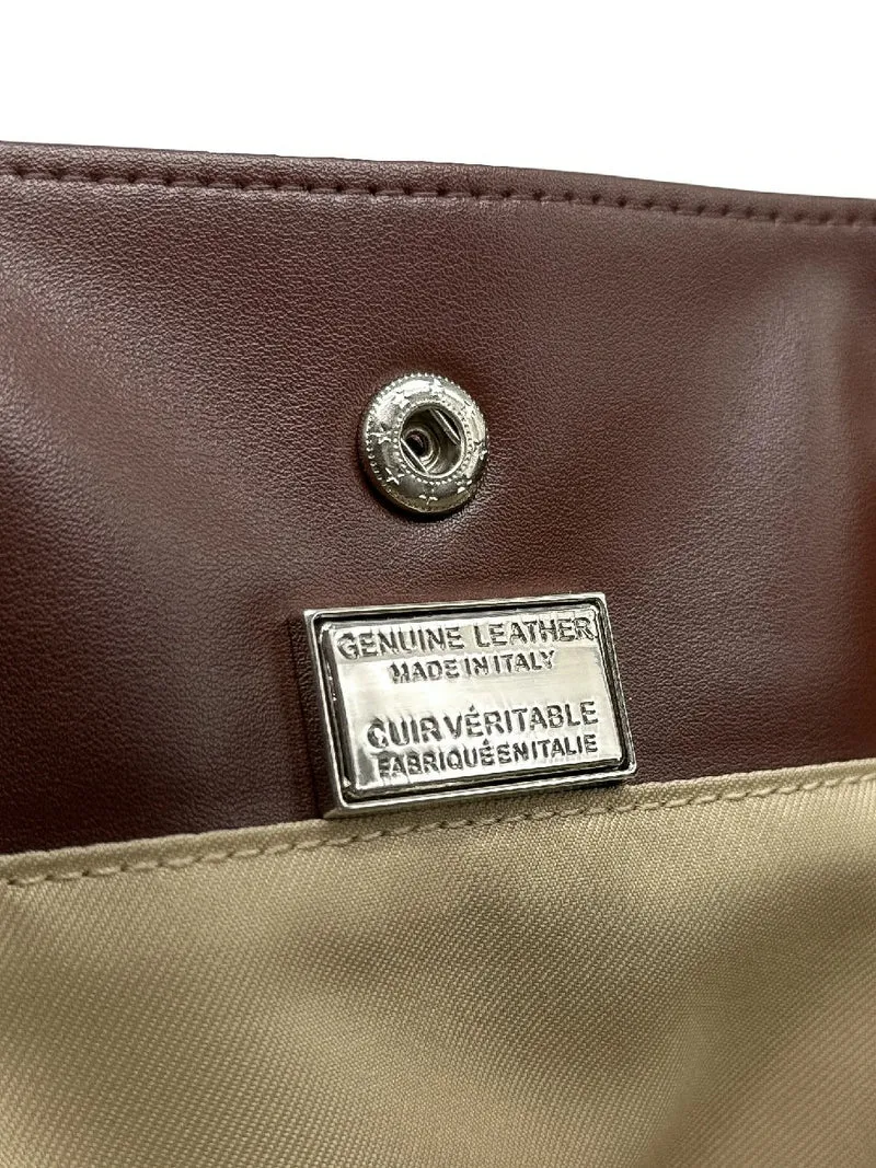 Grand sac cabas en daim et cuir lisse EMMA Taupe foncé