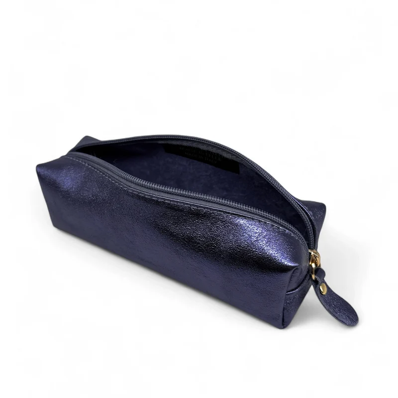 Trousse en cuir irisé TICTOC GLOW Bleu nuit étoilée