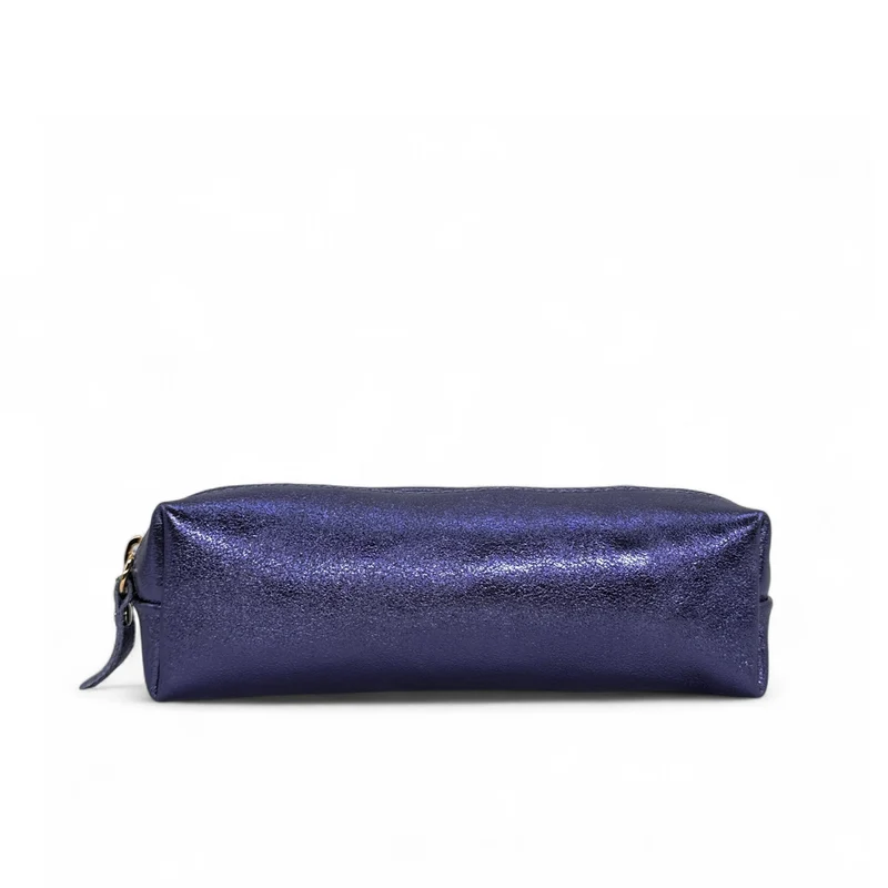 Trousse en cuir irisé TICTOC GLOW Bleu nuit étoilée