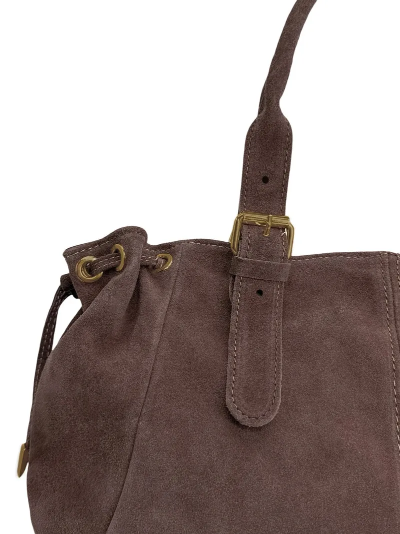 Sac bowling en daim PRINCESSE SUEDE XL BRASS Marron moka