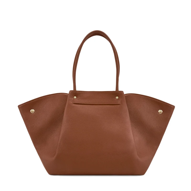 Sac cabas en cuir grainé et daim OFF CAMPUS Marron cannelle