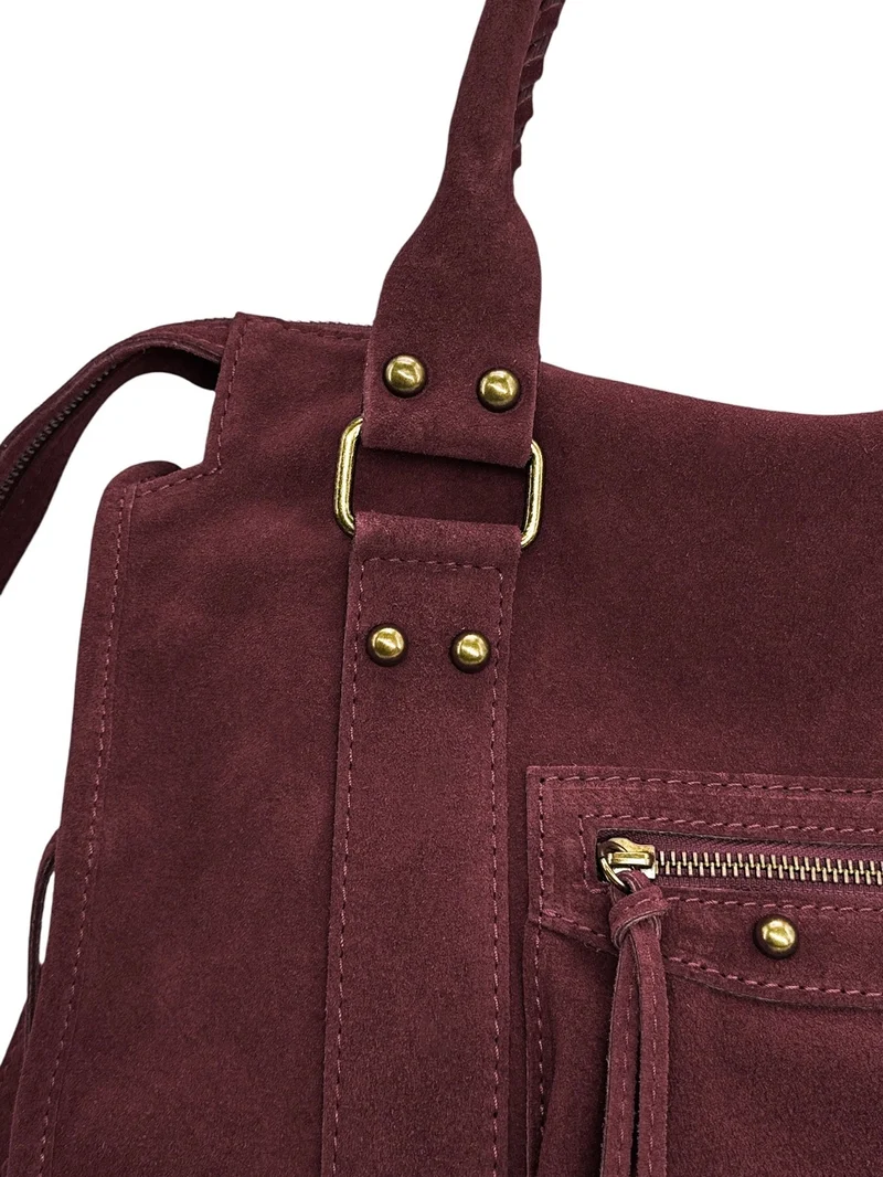 Sac à main en daim STORM SUEDE Bordeaux