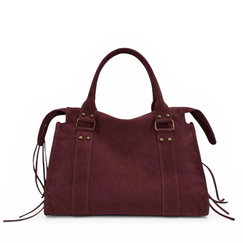 Sac à main en daim STORM SUEDE Bordeaux