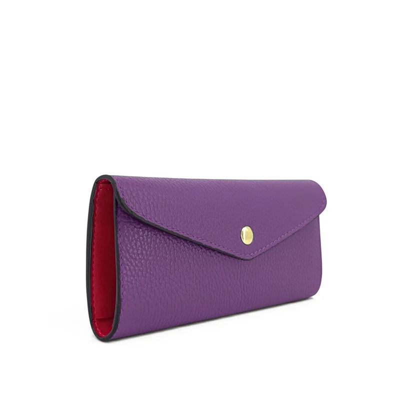 Pochette portefeuille en cuir grainé CLELIA Violet