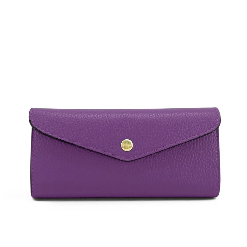 Pochette portefeuille en cuir grainé CLELIA Violet