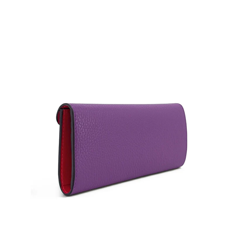 Pochette portefeuille en cuir grainé CLELIA Violet