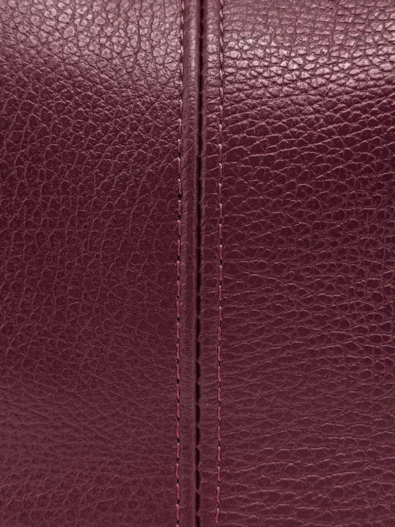 Sac seau à bandoulière en cuir grainé BEAUBOURG Bordeaux
