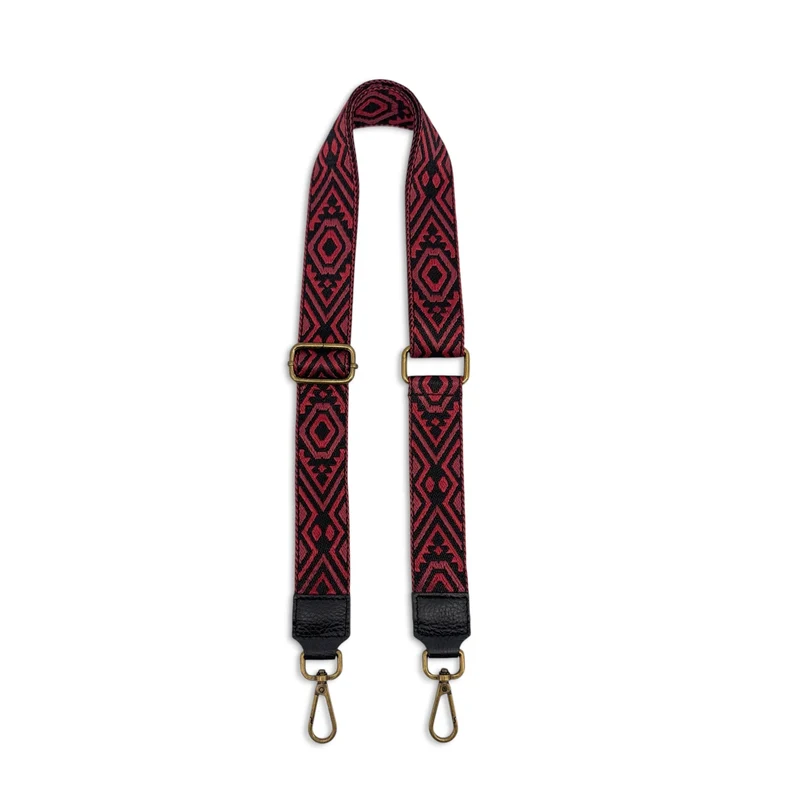 Bandoulière amovible CHEVRON laiton Bordeaux
