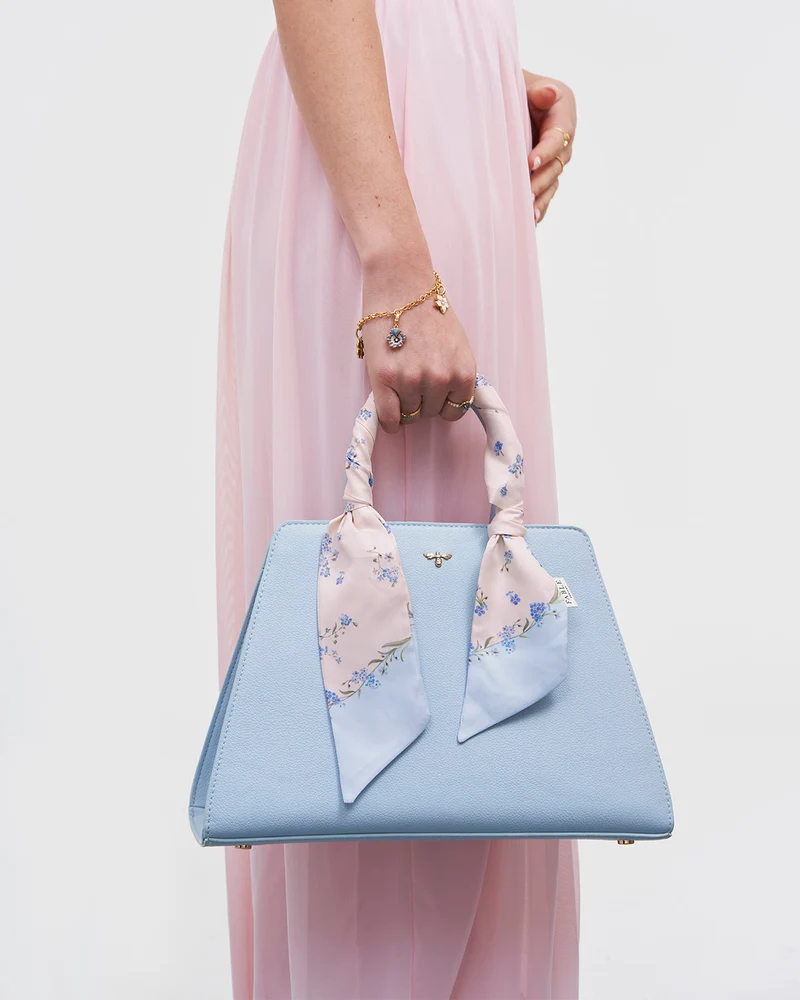 Blue Structured Tote Bag Medium