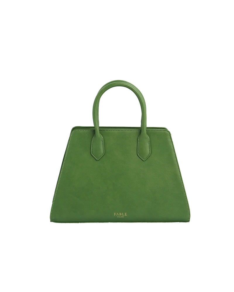 Green Garden Floral Structured Tote Bag Medium