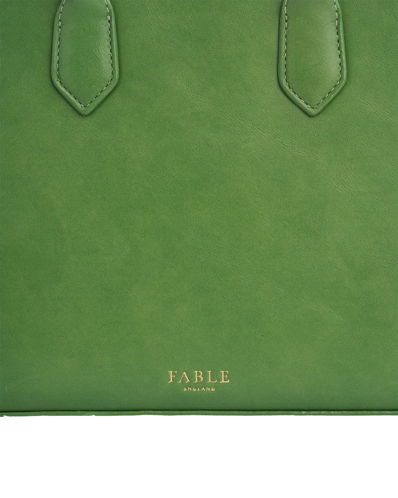Green Garden Floral Structured Tote Bag Medium