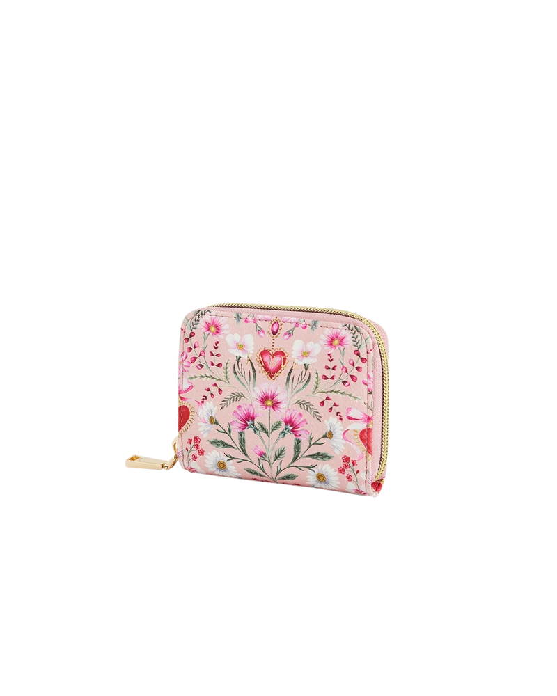 Penelope Pink Floral Heart Small Purse