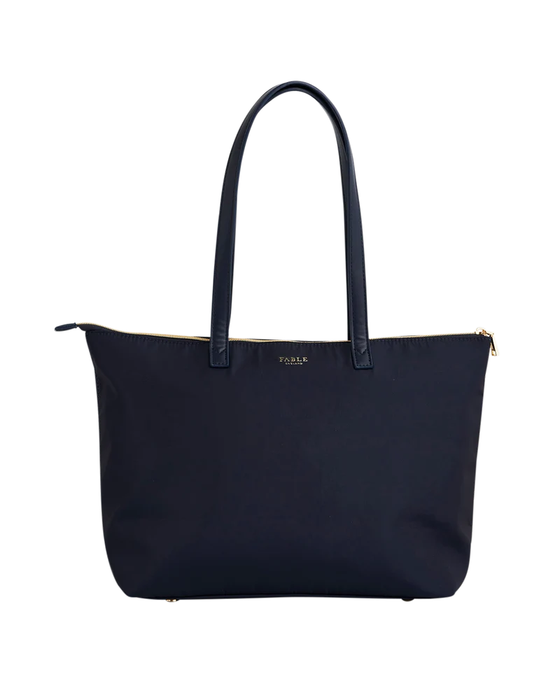 Navy Passion Flower Grab Tote