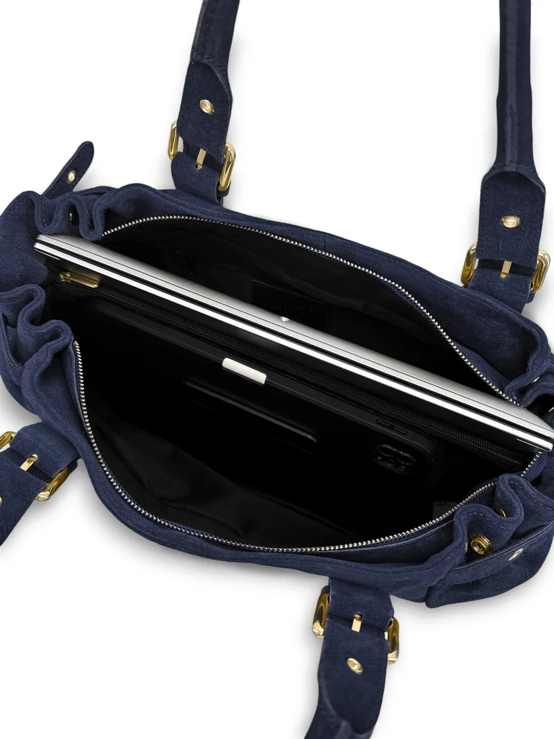 Sac bowling en daim NEW PRINCESS SUEDE XL Bleu marine