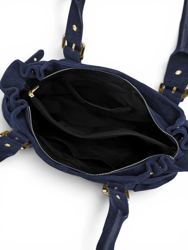Sac bowling en daim NEW PRINCESS SUEDE XL Bleu marine