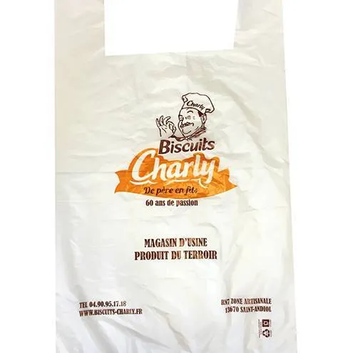 Sac plastique traiteur poignées bretelles
