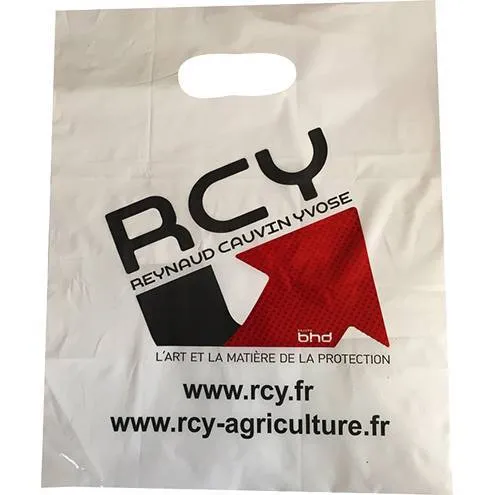 Sac plastique poignées découpées simples