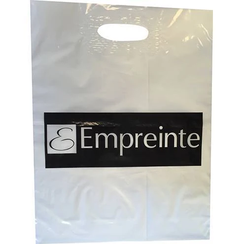 Sac plastique poignées découpées renforcées