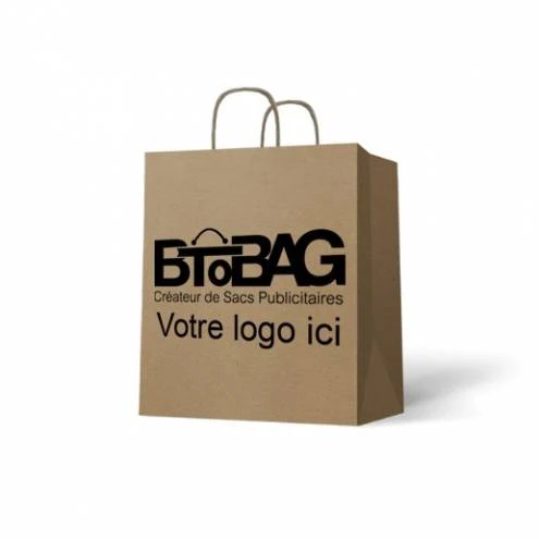 Sac kraft poignées torsadées opticien