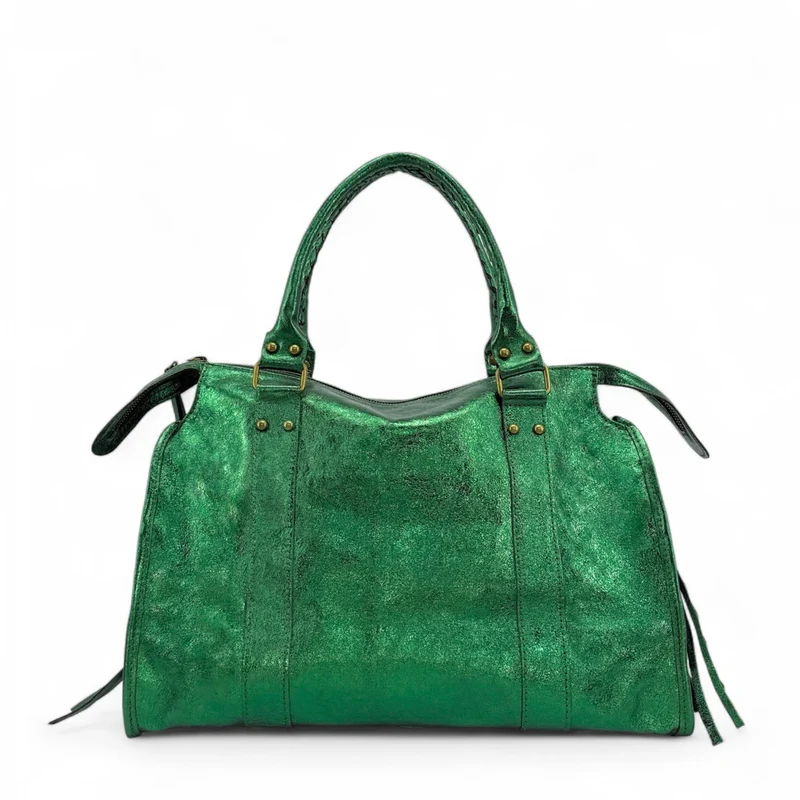 Sac à main en cuir irisé SANDSTORM Vert malachite