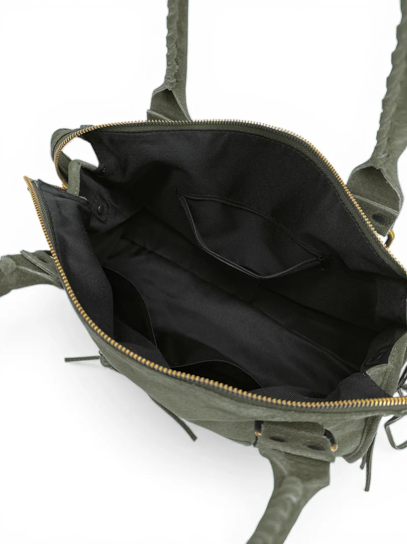 Sac à main en daim STORM SUEDE Vert kaki