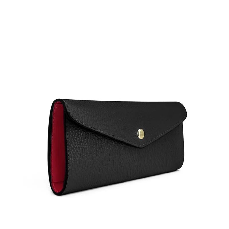 Pochette portefeuille en cuir grainé CLELIA Noir