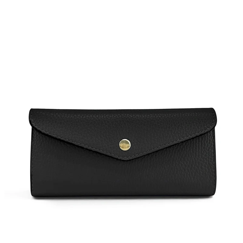 Pochette portefeuille en cuir grainé CLELIA Noir