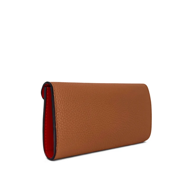Pochette portefeuille en cuir grainé CLELIA Camel foncé