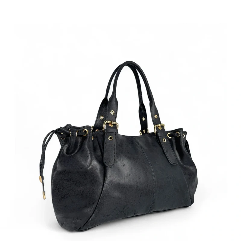 Sac bowling en cuir brossé PRINCESSE XL Noir