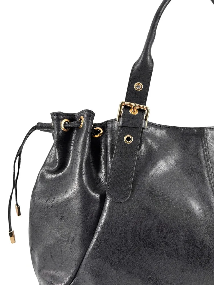 Sac bowling en cuir brossé PRINCESSE XL Noir