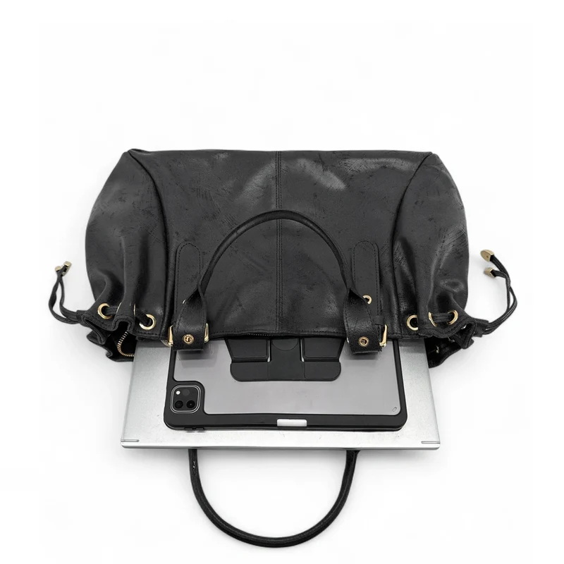 Sac bowling en cuir brossé PRINCESSE XL Noir