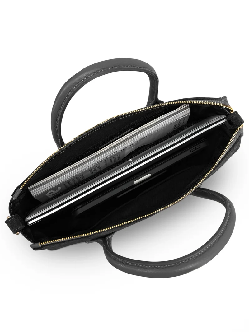 Sac bowling en cuir grainé et daim EDITO Noir