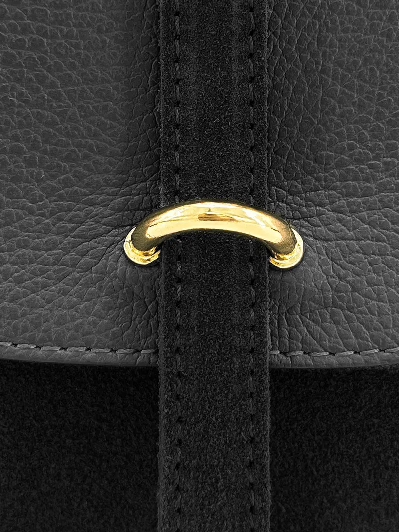 Sac bowling en cuir grainé et daim EDITO Noir