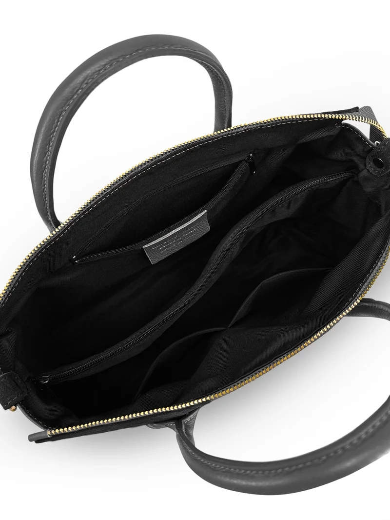 Sac bowling en cuir grainé et daim EDITO Noir
