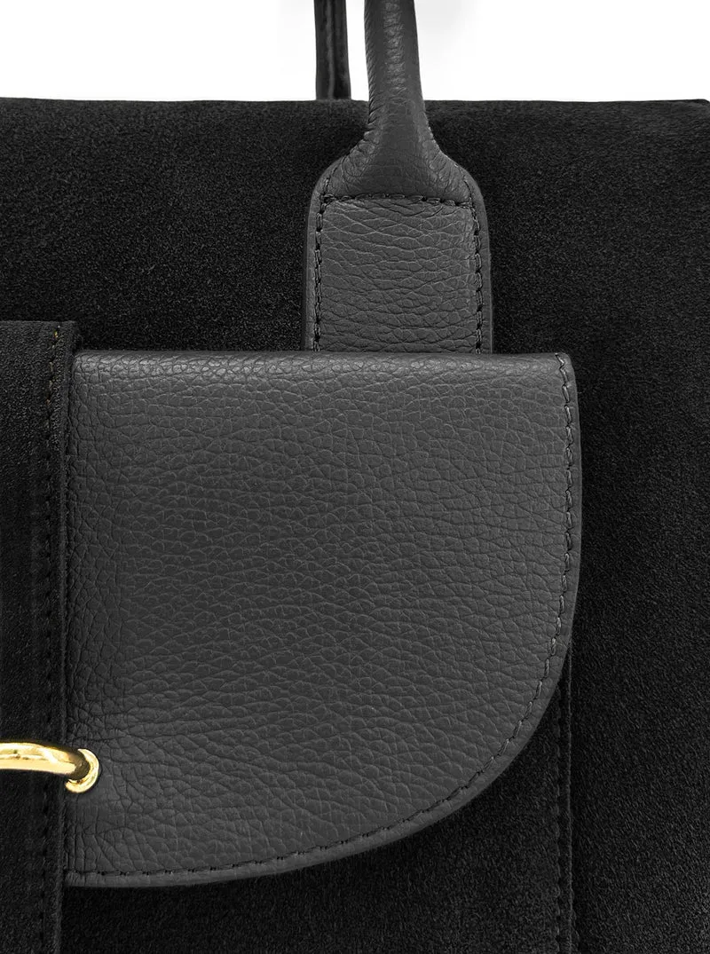 Sac bowling en cuir grainé et daim EDITO Noir