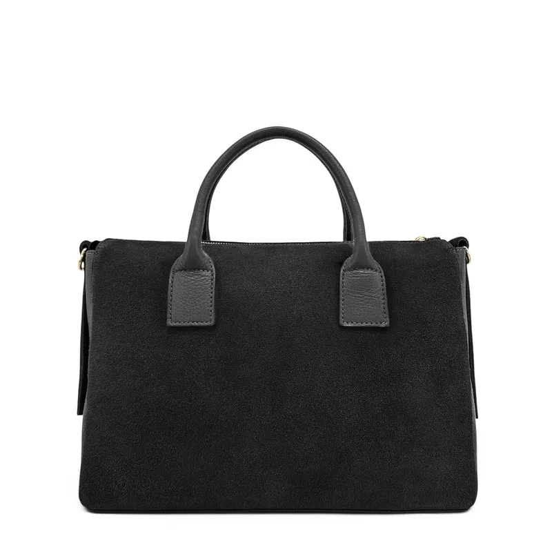 Sac bowling en cuir grainé et daim EDITO Noir
