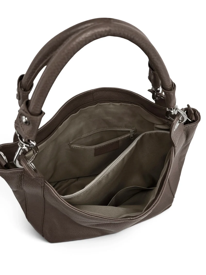 Grand sac en cuir grainé PARIS Marron moka