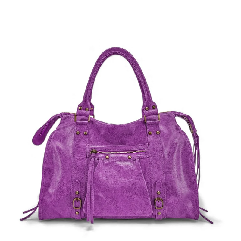 Sac à main en cuir brossé SANDSTORM Violine