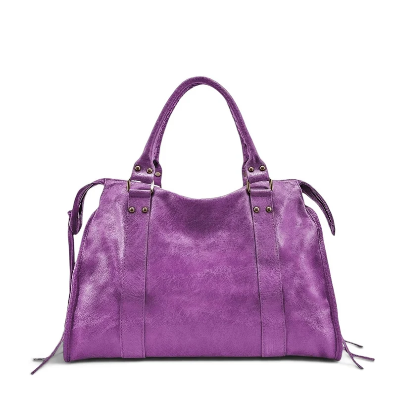 Sac à main en cuir brossé SANDSTORM Violine